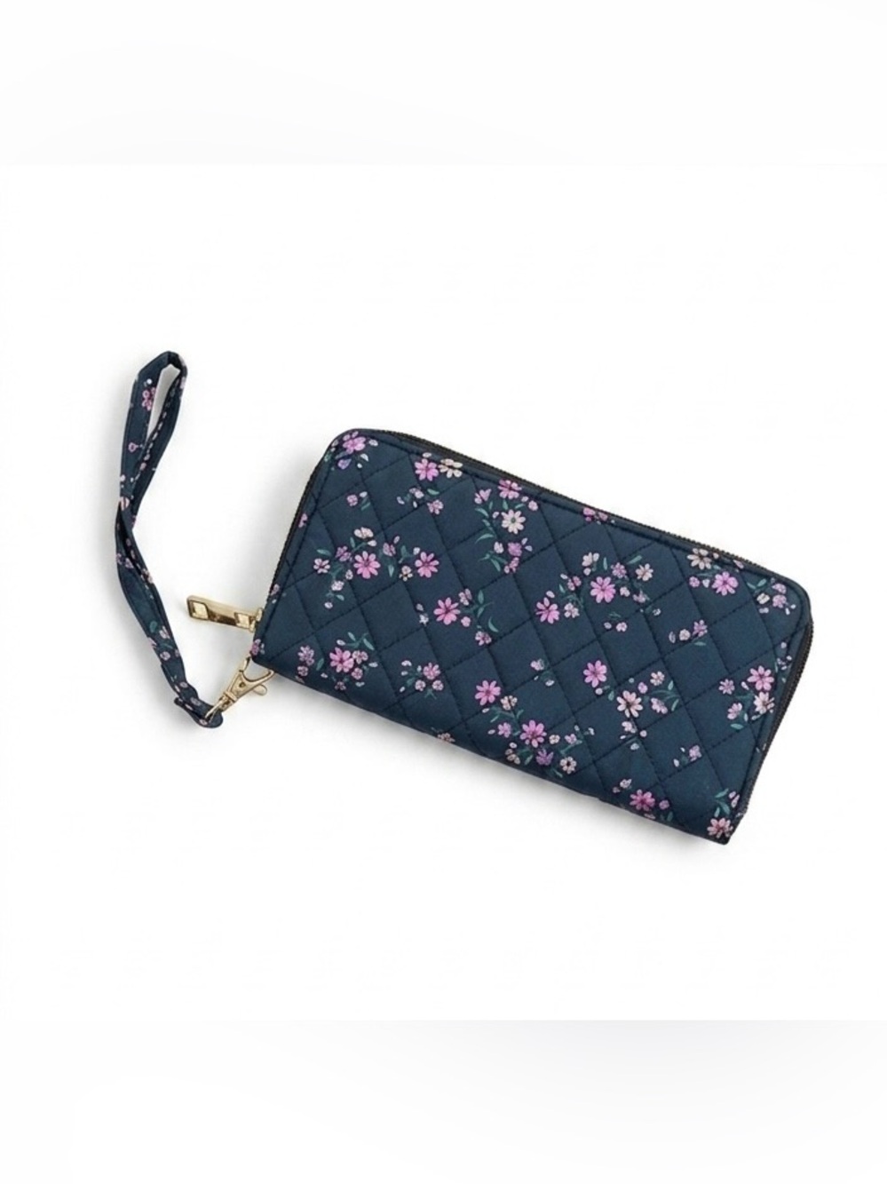 Women’s Black Floral Wristlet Wallet